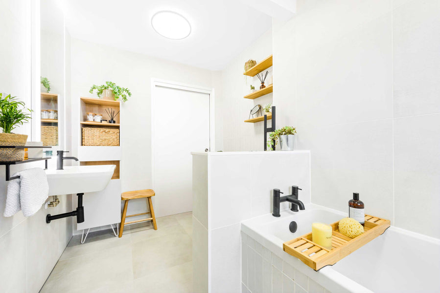 Before & After: A modern take on the classic white bathroom for C & S
