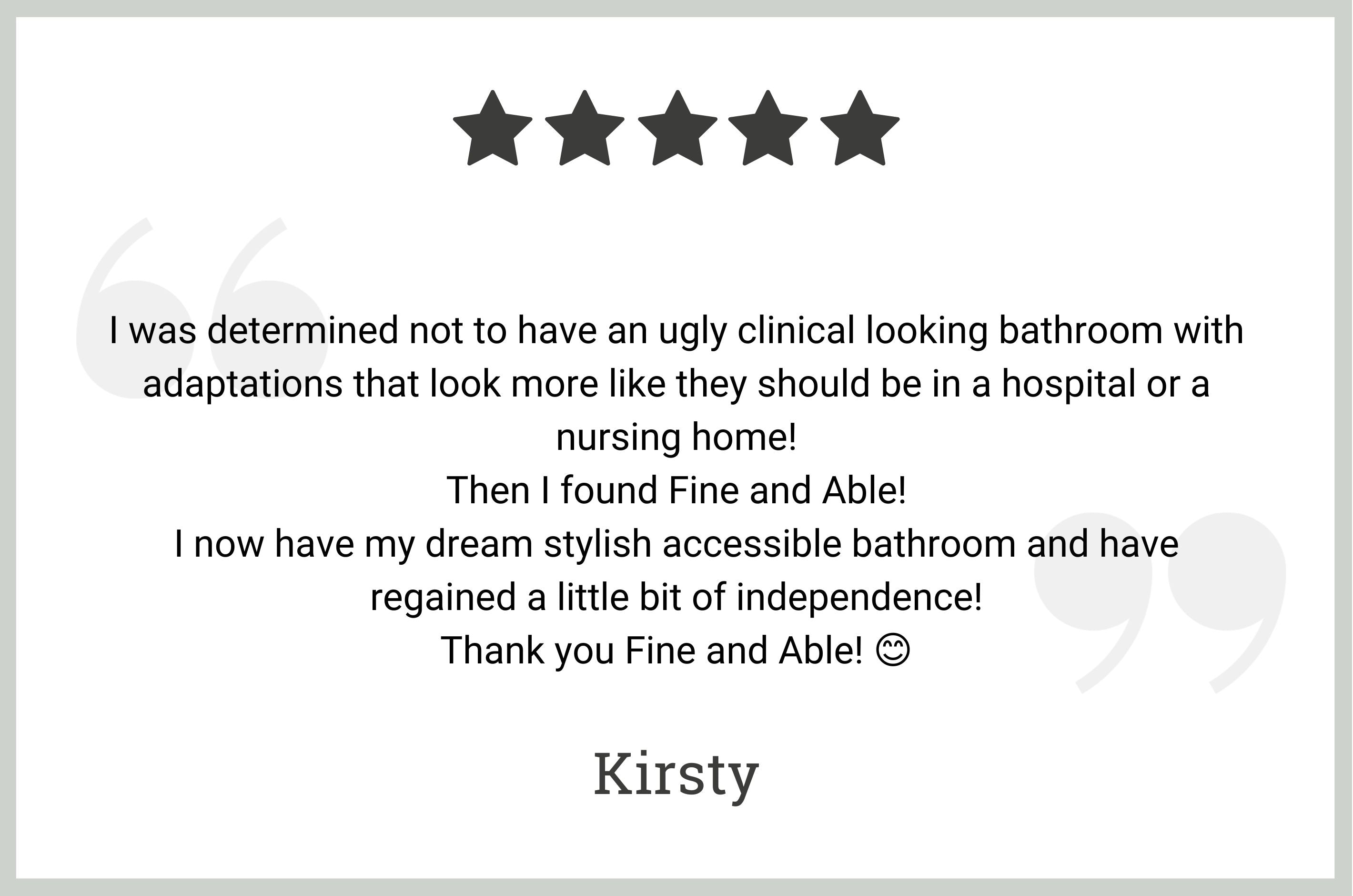 5 star review by Kirsty