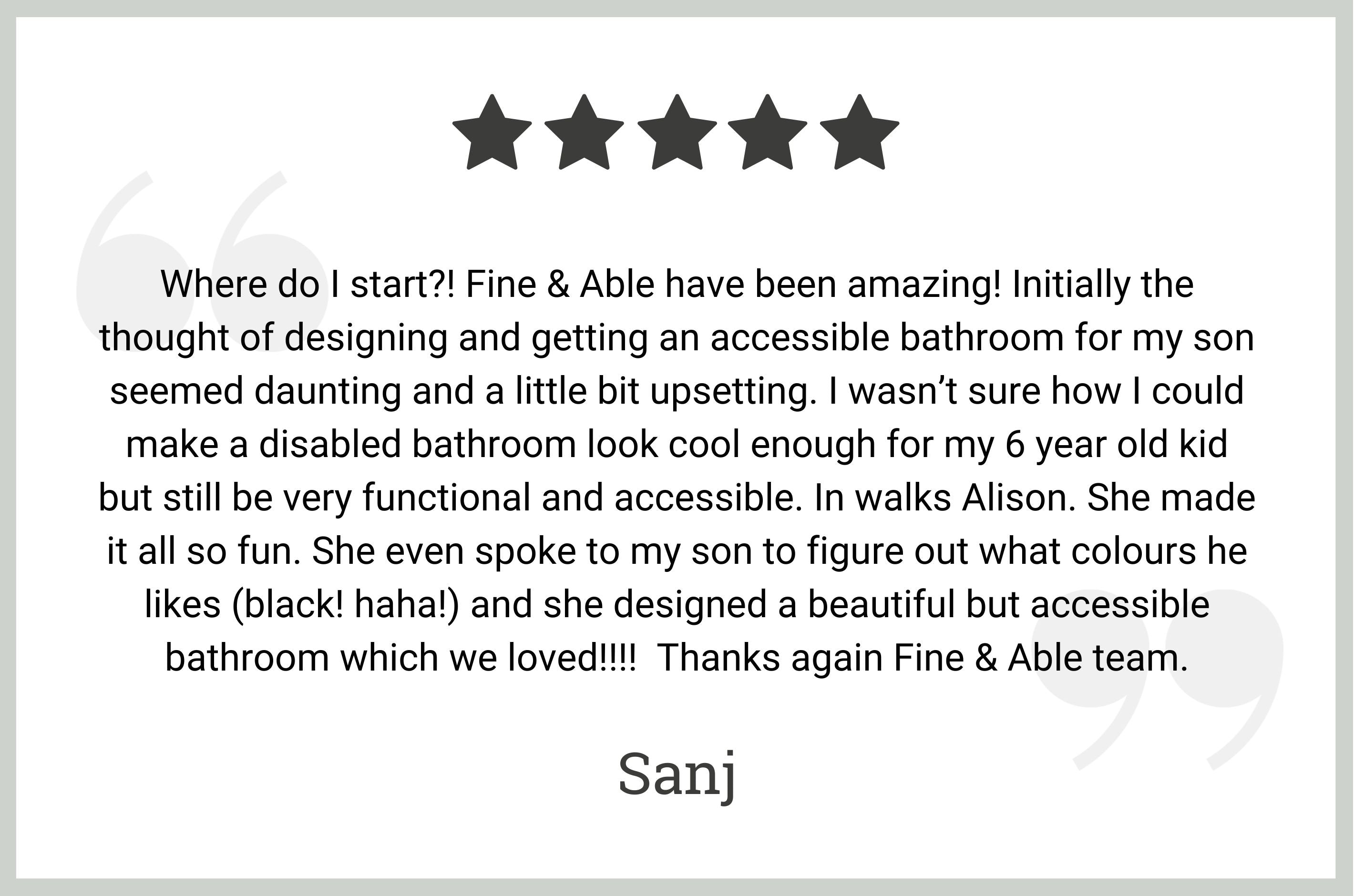5 star review by Sanj