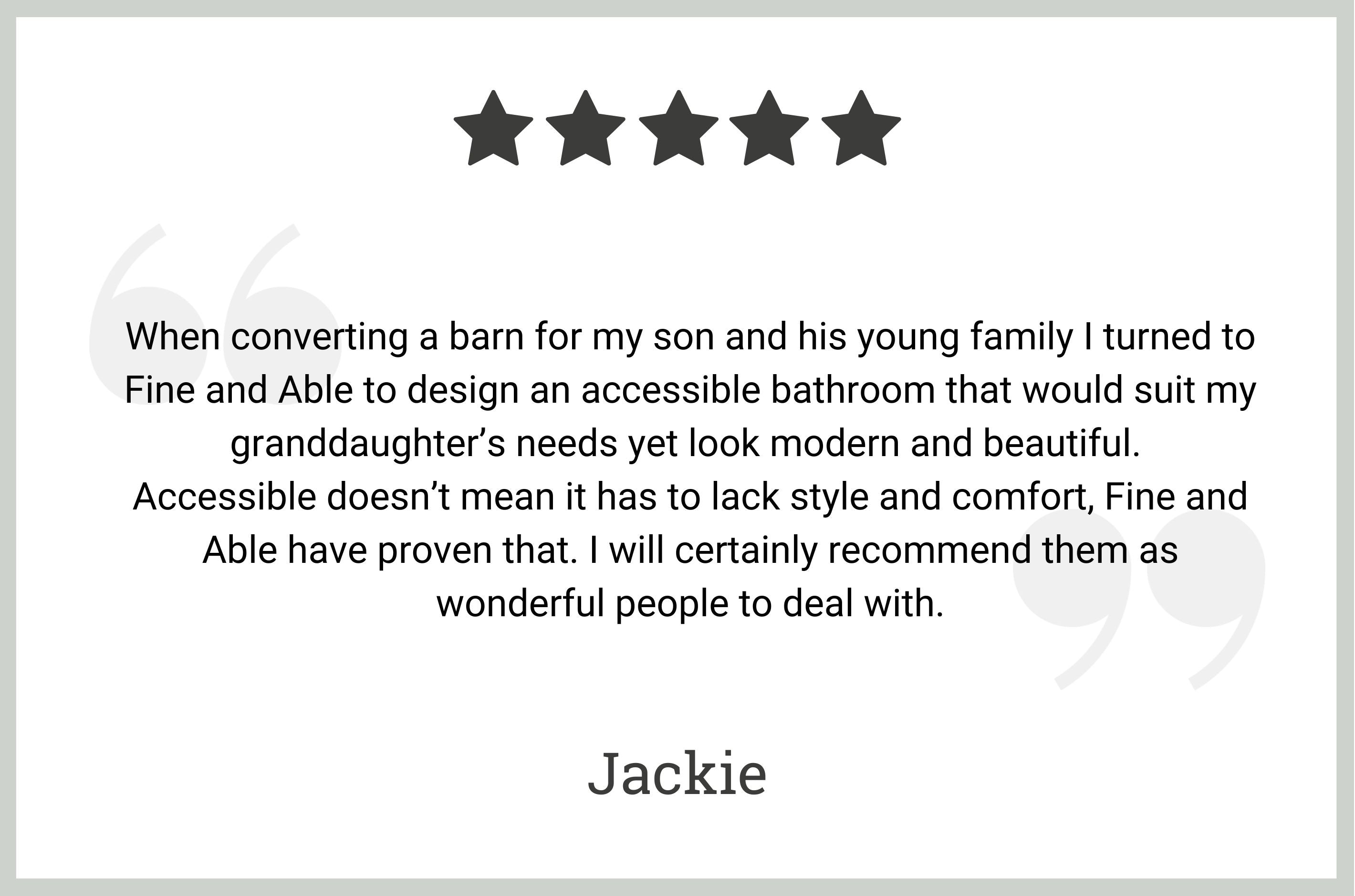 5 star review by Jackie
