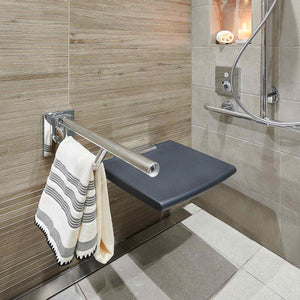 Modum padded shower seat 450mm anthracite grey lifestyle image