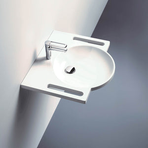 600mm SurfaceHold Wall Hung Round Basin with one tap hole lifestyle image